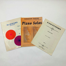 Set of 3 Music Sheets The Entertainer, Canadian Capers, Fascination - £11.36 GBP