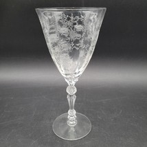 Vintage Fostoria Chintz Floral Etched Pattern Water Wine Goblet 7.75&quot; - $14.84