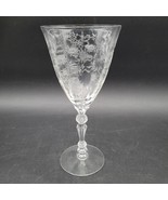 Vintage Fostoria Chintz Floral Etched Pattern Water Wine Goblet 7.75&quot; - $20.20 CAD