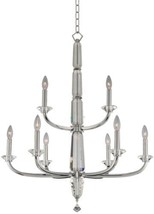 Chandelier KALCO PALERMO Modern Contemporary 2-Tier Tiered 9-Light Chrome Clear - £5,569.13 GBP