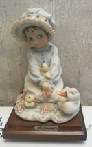 Capodimonte by G.Armani  Girl in Bonnet porcelain figurine statue 7.5&quot; tall - $46.74