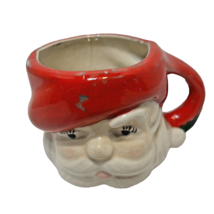 Vintage 1986 Handmade and Painted Christmas Santa Claus Mug Cup Artist Signed 3&quot; - £11.22 GBP