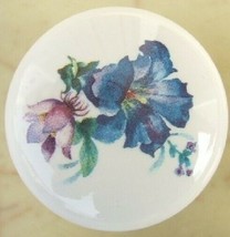 Cabinet Knobs Knob Blue Flower @Pretty@ - £4.14 GBP