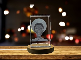 LED Base included | African American Woman against Racism 3D Engraved Crystal - £31.96 GBP+