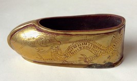 19th/20th Century Chinese Brass Shoe Shaped Censor Incense Burner with D... - $199.99