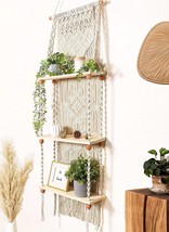 Induslyfe Tier 3 Macrame Wall Hanging Shelf Rack For Hanging Wall, Bookshelf - $70.99