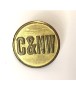 Chicago &amp; North Western Railroad Button Gold Tone Superior Quality on Ba... - $7.00