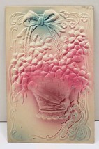 Basket of Flowers Embossed Airbrushed to Newark New Jersey Postcard D8 - £3.15 GBP