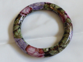 Fashion Flower print round porcelain bangle bracelet - $21.88