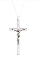 White Enamel 3.50&quot; Cross with White Cord 1.50&quot; Pendant#AB-049-3 - €4,29 EUR