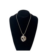 Vintage Silver Tone Rhinestone Snake Pendant Necklace With Twisted Chain... - $21.46