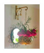 Iron Wall Mount Flower Basket with Chain and Bells of Brass - £77.52 GBP