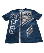 Los Angeles Rams Short Sleeve Polyester Blue White Size XL Shirt NFL - $172.07 MXN