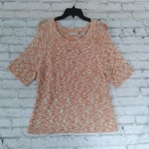 Villager By Liz Claiborne Sweater Womens XL Marled Short Sleeve Knit Top - £19.71 GBP