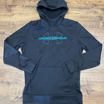 Under Armour Men&#39;s Small Hoodie Sweatshirt Black Blue Graphic Sports READ - $14.00