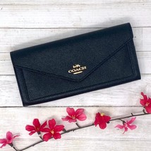 Coach Slim Envelope Wallet in Black Leather, Style 3033, New With Tags - £101.29 GBP