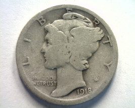 1918 Mercury Dime Good G Nice Original Coin From Bobs Coins Fast 99c Shipment - £4.39 GBP