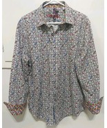Robert Graham Anemone Long Sleeve Geometric Classic Button Cotton Shirt ... - $721.27 MXN
