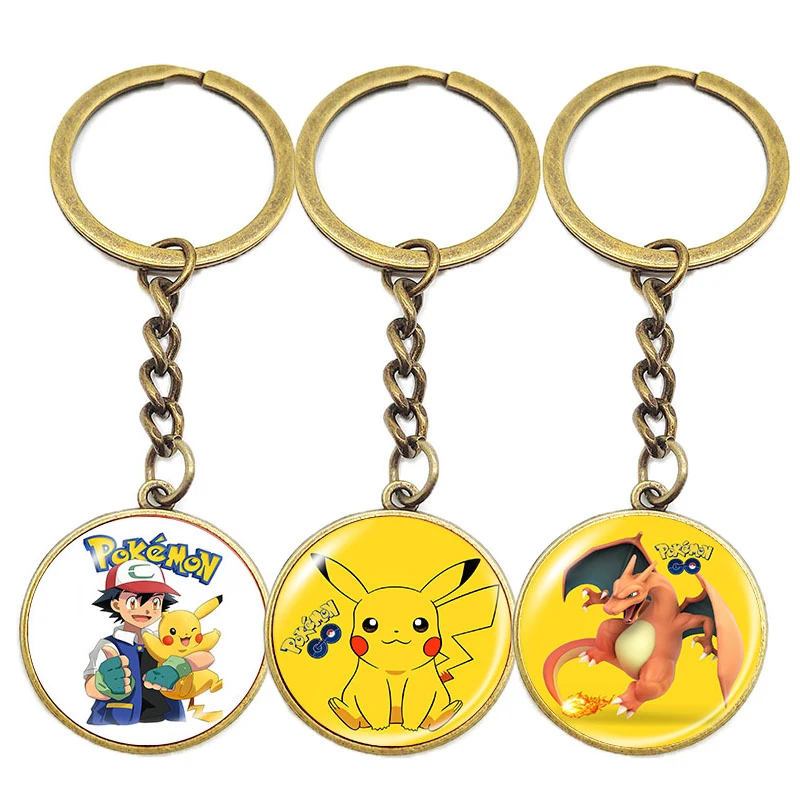 Pokémon Keychain Pokemon Anime Action Figure Pikachu Keychain Squirtle Psyduck - £9.92 GBP
