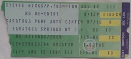 STEVIE NICKS / PETER FRAMPTON - VINTAGE AUG 12, 1986 CONCERT TICKET STUB 3 - $10.00