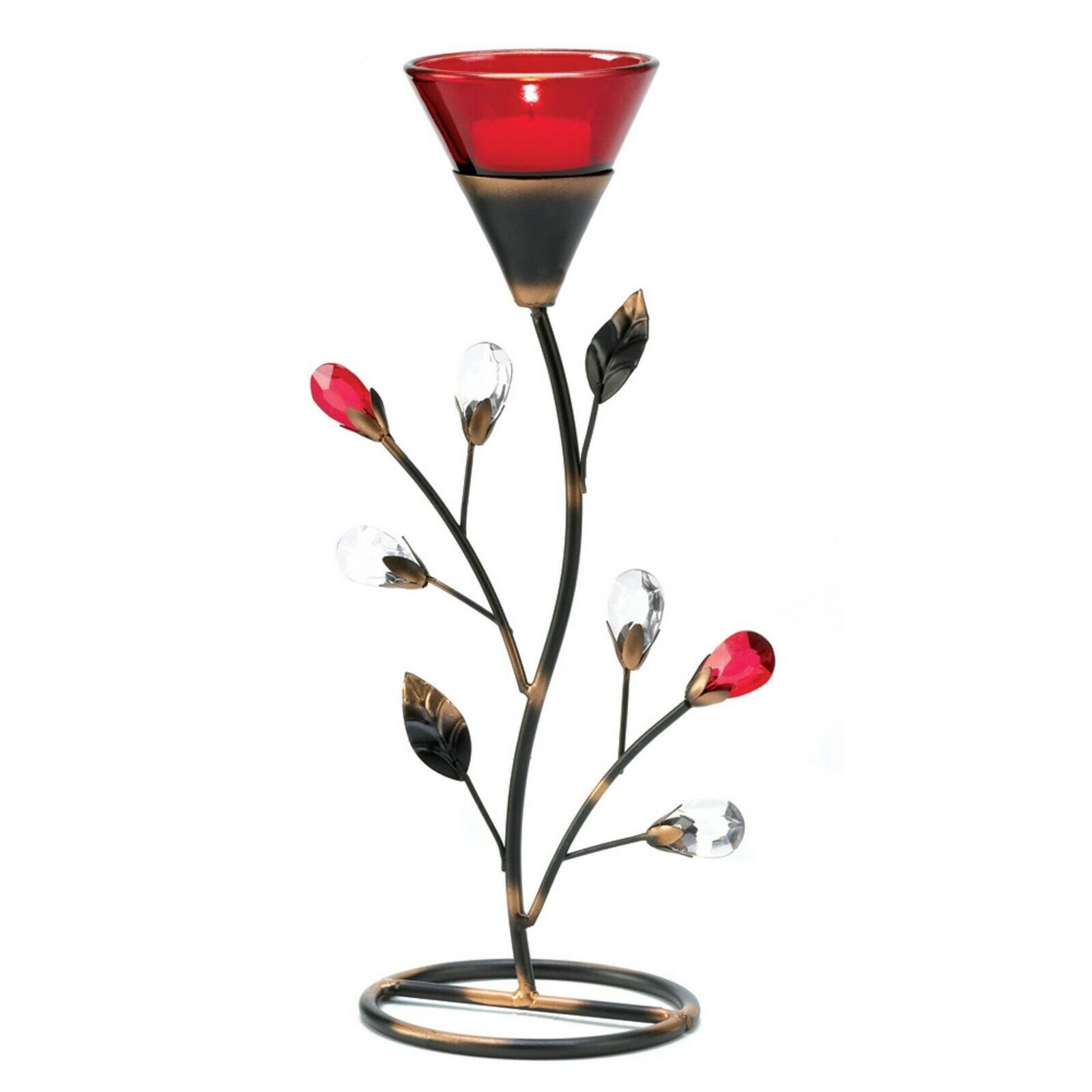 Ruby Red Blossom Tealight Candle Holder - £10.56 GBP