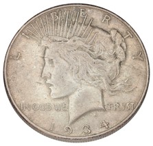 1934-S Argent Paix Dollar ( Extra Fin , XF État) - €110,13 EUR