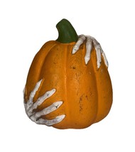 Halloween Orange Pumpkin Skeleton Hands Spooky Standing Decor (SHIPS IN ... - $307.64 MXN