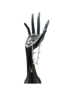 Hand Crafted Purple Crystal Boho Bracelet 7&quot; Amythest Silver tone - $9.83