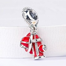 925 Sterling Silver Firefighter Essentials Dangle Charm Pendant Charm  - £14.62 GBP