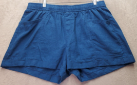 Old Navy Shorts Womens Size Large Blue Linen Pockets Pleated Front Elastic Waist - £13.32 GBP