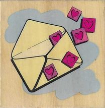 Love Letter Wood Mounted Rubber Stamp. App 5x5cm - $4.00
