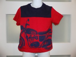 Hanna Andersson Red/Blue Motorcycle Short Sleeve Shirt Size 90 (3) Boy&#39;s - $17.00