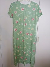 Coldwater Creek Ladies Ss Green Floral 100% Rayon Maxi DRESS-L-THIN/COMFY/CUTE - £17.30 GBP