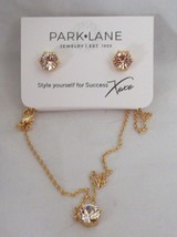Park Lane Hexagonal Honeycomb Peaches &amp; Cream Necklace &amp; Earrings Set 2 Pieces - £59.75 GBP