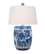 Blue and White Landscape Porcelain Table Lamp 31&quot; - £460.09 GBP