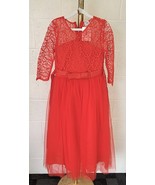 Dress Girl&#39;s Size 10 (140cm) Red Lace FlowerGirl Wedding Birthday Prince... - $749.87 MXN