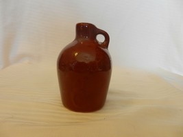 Miniature Brown Ceramic Pottery Moonshine Jug With Handle, 4.5&quot; Tall - $35.00