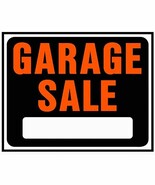 GARAGE SALE Sign 8&quot; x 12&quot; Fluorescent orange Plastic yard attic hyko HY-... - $372.35 MXN