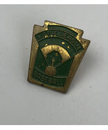 Vintage Little League Baseball USA State Green Enamel Lapel Pin Screw Ba... - $162.71 MXN
