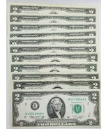 USA $2 DOLLAR LOT OF 11 BANKNOTES FROM 1976  IN XF CONDITION NO RESERVE - $63.40 CAD