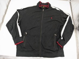 Polo Ralph Lauren Men&#39;s XLT XL Tall Black White Stripe Track Jacket Perf... - $39.59