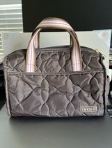 Cinda B Crosstown Shoulder Satchel Handbag Duffle Brown Quilted - $38.46