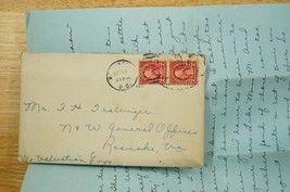 Vintage Railroad Train Paper N&amp;W Norfolk Western Perf Cancel Trolinger Letter - £15.56 GBP