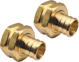 (2 Pack) Brass Garden Hose Adapter Swivel Fitting, 3/4” Pex Barb And 3/4” Ght - £31.54 GBP