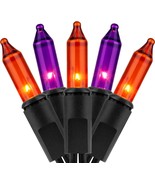 200 Orange Purple Christmas Lights Pack of 2 Strands of 21 ft 100 Count ... - $46.65