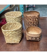 Lot Of 4 Woven Storage Baskets - £11.46 GBP