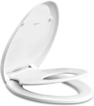 Wssrogy Elongated Toilet Seat, Plastic, White, Built-In Potty Training S... - £44.83 GBP