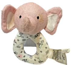 Precious Firsts by Carter&#39;s Pink and White Elephant Rattle Ring Plush Baby - £7.90 GBP