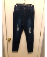 NWT Fashion Nova Top Of My List Distressed Jeans SZ 13 30X28 Dark Wash - $21.55 CAD