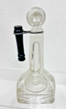 Antique Candlestick Telephone Glass &amp; Wood Candy Holder 4 1/2&quot; Tall - $44.55